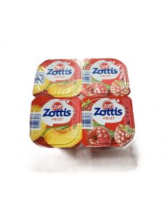 Postre Lacteo c/ trozos de frutas (piña, melocoton, fresa y franbuesa )